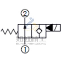 口1通口2,通電時口1封閉常開型提動軸型電磁方向閥